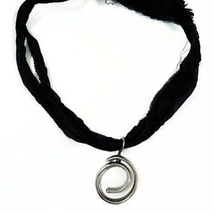 Artisan Brushed Solid Sterling Silver Swirl Pendant